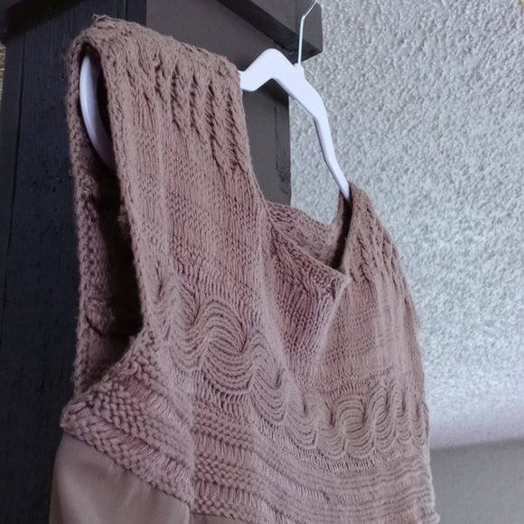 Vince Camuto Tan Knit Woven Mini Dress NWT Size S - Picture 6 of 7